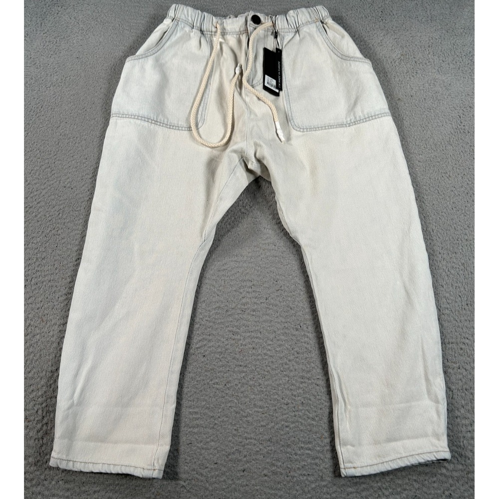 One Teaspoon Shabby Kingpins Jeans Women Small White Denim Boyfriend Cropped NWT